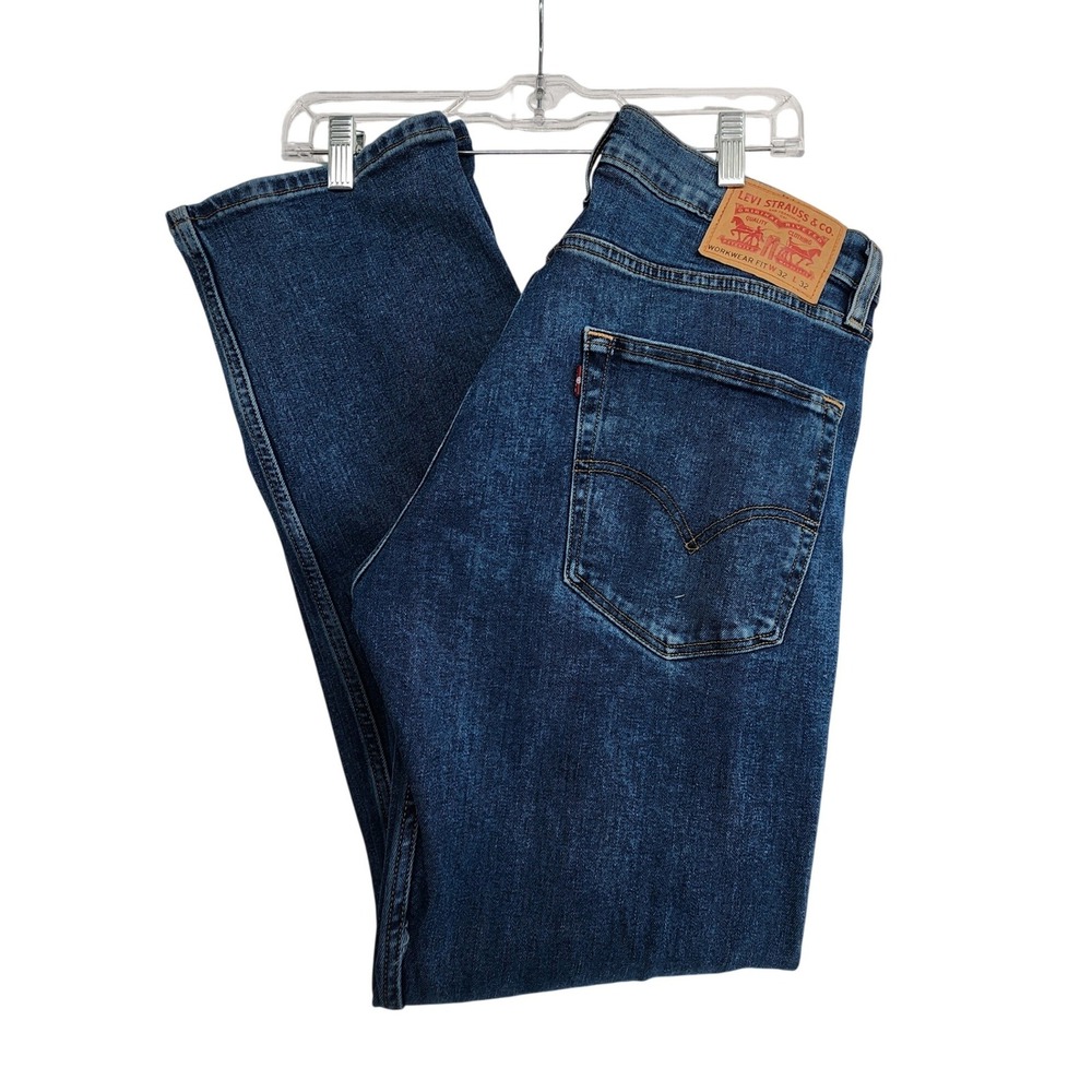 Levi's 32x32 Blue Workwear Fit Jeans Mens Denim Straight Leg Rugged Casual Work